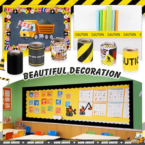 Tenceur 160ft 6 Rolls Construction Bulletin Board Borders Decoration - style: Construction Style