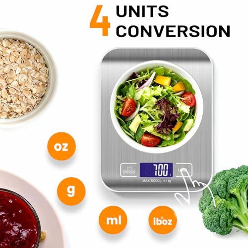 Type-C Fast Charging Rechargeable Shipping Scale, Digital Kitchen Scale,Food Scale Weight Grams and Ounces for Baking Cooking and Meal Prep, 22lb/10kg