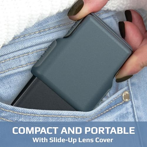 Carson MiniBrite LED Lighted Slide-Out Aspheric Magnifier with Protective Sleeve (PO-55), 5X, Gray - size: Single Pack