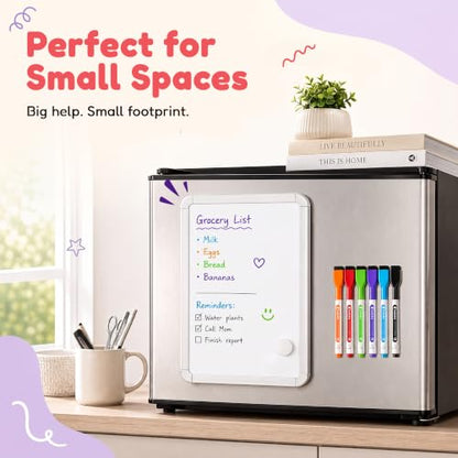 Magnetic Dry Erase Board for Fridge 8.5’’ x 11’’ with 6 Magnetic Markers
