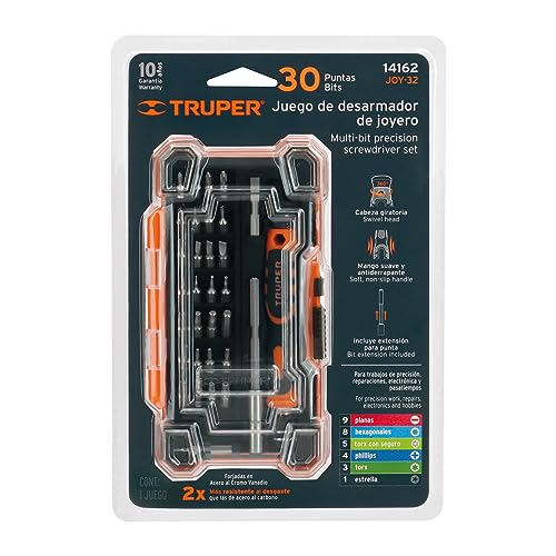 TRUPER JOY-32 Precision Screwdriver, 30-Bit and Extension Rod Set