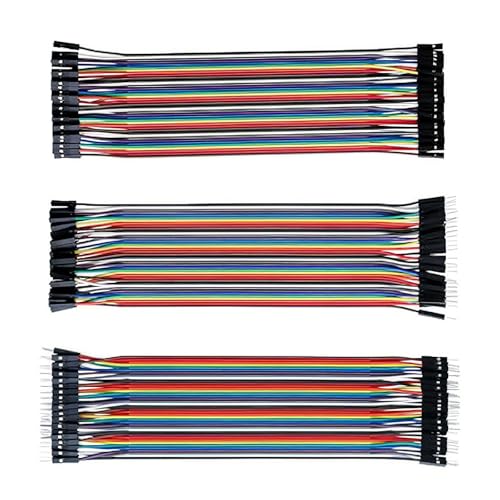 Gikfun 120pcs Dupont Wire Kit 20cm - 40pin Male to Female, Male to Male, Female to Female Multicolored Jumper Cables for Arduino Breadboard DIY Electronics Project EK8403