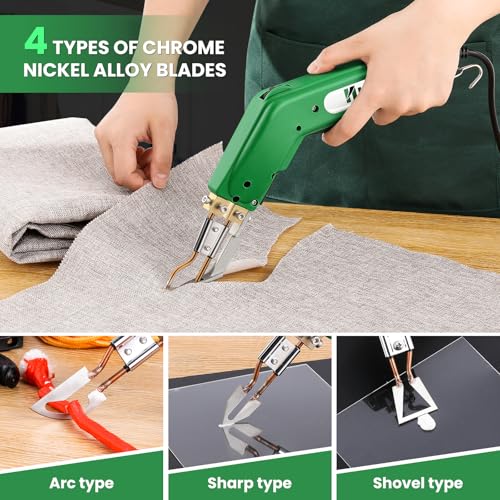 Huanyu Electric Hot Knife Rope Fabric Cutting Tool Kit 4 Blades 600° C