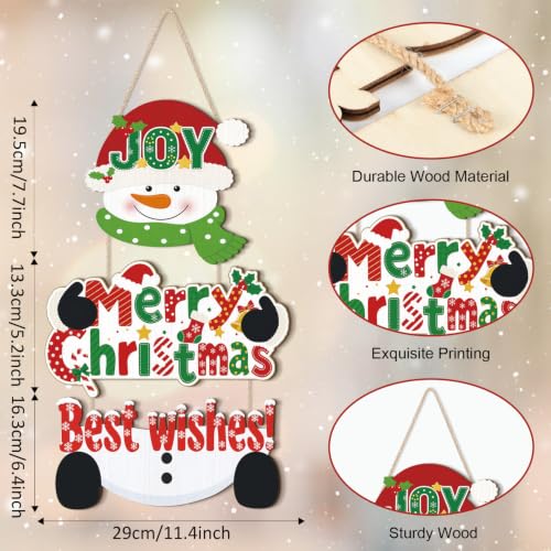 HLNIUC Merry Christmas Snowman Door Hanger Festive Best Wishes Wall Decor - color: Christmas 3