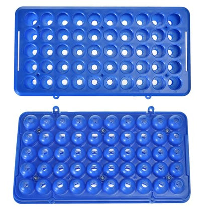 BIGLEE 6 Pack Test Tube Rack for Science Labs, 5-15ml Tube Holder, Pre-Assembled Classroom Equipment, Transparent DIY Craft Station, Ready Sample Rack (50 Port, Dark Blue)