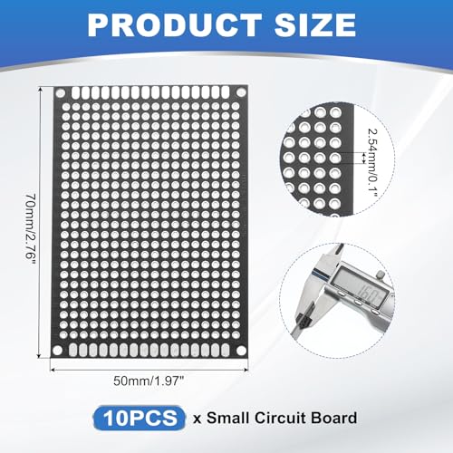 MECCANIXITY 10Pcs Solderable Breadboard, 2.76"x1.97" Double Sided Circuit Board Black Tinned PCB Board Small Prototype Board for DIY Electronics Projects Apply to Soldering Projects - color: Black Tinned, size: 2.76"x1.97"