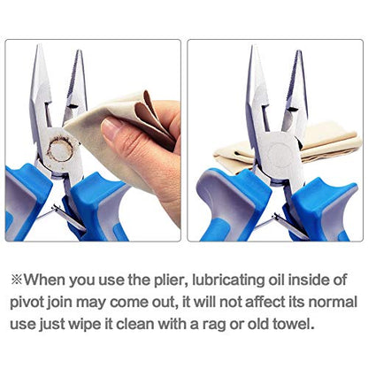 SPEEDWOX Micro Linemans Pliers Mini Combination Pliers 5 Inches Small Wire Cutters for Jewelry Making Precision Fine Pliers Serrated Jaw Craft Hand Tools with Spring Chrome Vanadium Steel - style: 5" Lineman's Plier