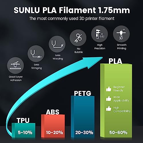 SUNLU PLA 3D Printer Filament, Black & White, 4KG - color: Black+black+white+white, size: 4 kg