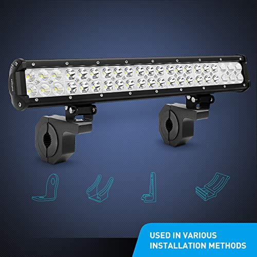 Nilight - 90020D 4PCS Mounting Bracket Kit LED Off-Road Light Horizontal Bar Tube Clamp Roof Roll Cage Holder,2 Years Warranty, Black for 1"/1.5"/1.75"/2" Bar (Pack of 10) - size: For 1"/1.5"/1.75"/2"Bar (Pack of 10)