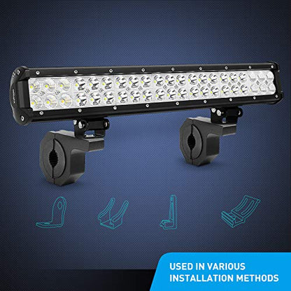 Nilight - 90020D 4PCS Mounting Bracket Kit LED Off-Road Light Horizontal Bar Tube Clamp Roof Roll Cage Holder,2 Years Warranty, Black for 1"/1.5"/1.75"/2" Bar (Pack of 10) - size: For 1"/1.5"/1.75"/2"Bar (Pack of 10)