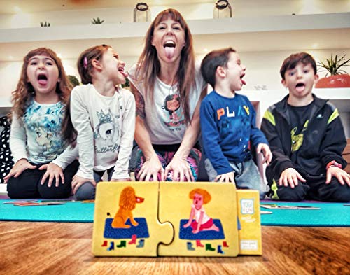 YOGi FUN Yoga Matching Puzzle Pairs | Educational Yoga Game for Kids Ages 2–5 | Learn 10 Yoga Poses, Animals, Colors & Counting | 20 Durable Pieces | Created by Certified Kids Yoga Teacher & Educator