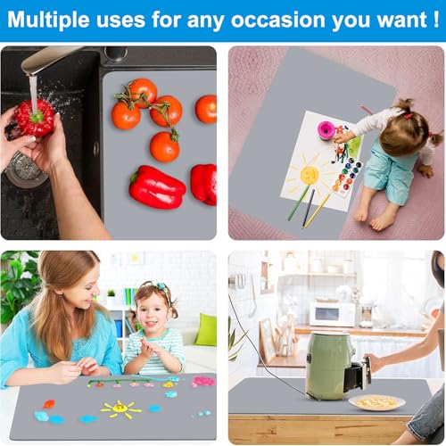 AECHY Silicone Mat for Kitchen Counter, 27.5" x 16.5" x 0.08", Dark Gray - color: Dark Gray, size: 27.5" x 16.5"