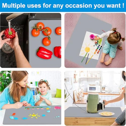 AECHY Silicone Mat for Kitchen Counter, 27.5" x 16.5" x 0.08", Dark Gray - color: Dark Gray, size: 27.5" x 16.5"