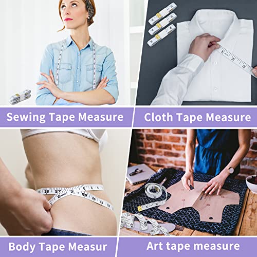 GliSun Soft Tape Measure 24 Pack Measuring Tape Bulk for Body Sewing Tailor Cloth Vinyl Measurement Craft Supplies,150cm/60inch Accurate Soft Double Scale Ruler-White