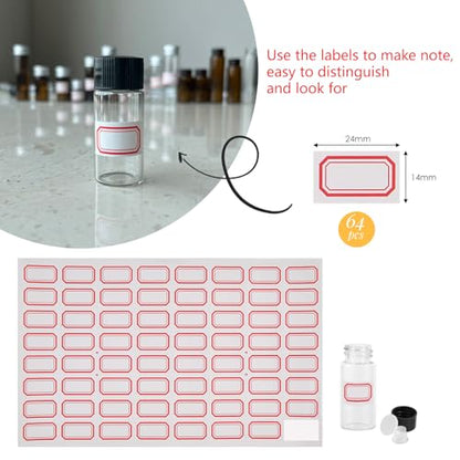 25PCS 10ml Clear Glass Small Vials with Screw Caps & Plastic Stoppers - size: 10ml