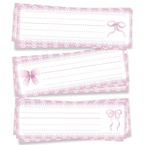 Name Tags for Classroom & Cubby | 3×9 Inches 30 Pcs - style: PINK BOW