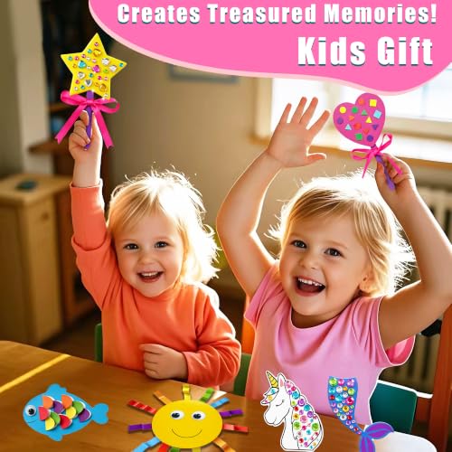 MHMYDIS First Craft Kit for Kids - 12 in 1 No Mess Creative Arts and Crafts kit for Kids Ages 4-8 - Toddler Crafts Kit Supplies - Gifts for Girls and Boys 3 4 5 6 7 8 Year Old (Unicorn&Princess) - style: Unicorn&Princess
