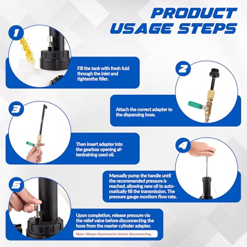 3L Transmission Fluid Transfer Pump, Transmission Fluid Pump Kit, Fluid Transfer Pump with 13 ATF Adapters, Automotive Transmission Oil Change Tool, Suitable for Cars, Trucks, SUV