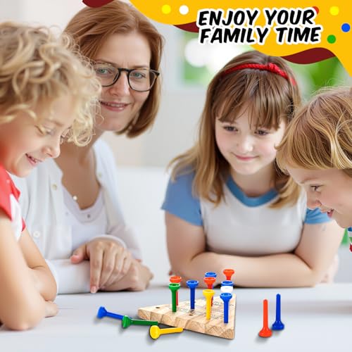 Zhanmai 50 Sets Wooden Triangle Peg Travel Game, Multi-Color Peg - color: Multi-color Peg