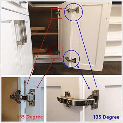 Lazy Susan Corner Cabinet Hinge 135° – Heavy Duty Folding Door Hinge for Kitchen Corner Cabinets, Stainless Steel, Includes Screws - size: 135 degrees