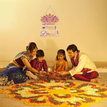 HLNIUC Rustic Indian Happy Diwali Festival of Light Party Wooden Sign - color: Diwali 1