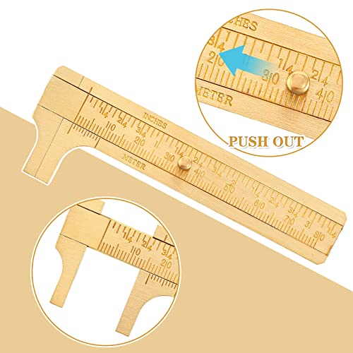 Konohan 2 Pcs Brass Pocket Caliper Pocket Caliper Mini Tool for Jewelry
