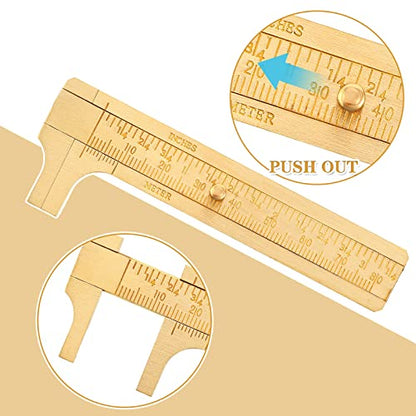 Konohan 2 Pcs Brass Pocket Caliper Pocket Caliper Mini Tool for Jewelry
