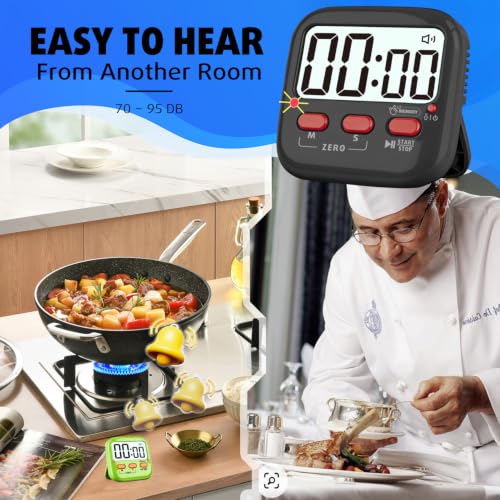 2 Pack Digital Timer for Kids Teacher Classroom Kitchen Office - color: Majestic Black