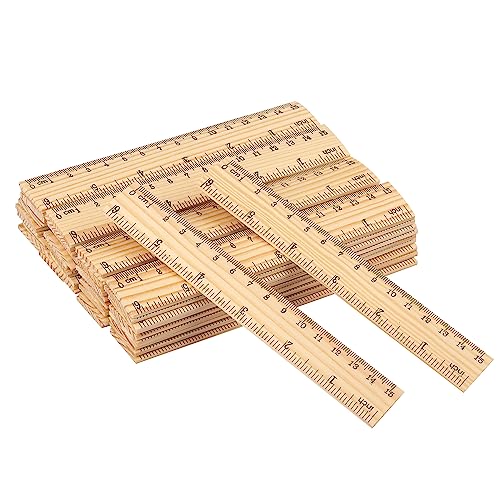 288 Packs Wooden Rulers, 6 Inch Double Sided Wood School Ruler for Home, Student, Office Use, 2 Scale,by, GNIEMCKIN. - size: 288 Packs 6 Inch