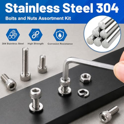 960PCS M3 Hex Socket Screws Assortment Kit, M3x6/8/10/12/16/20/25/30mm - size: SS M3 960PCS