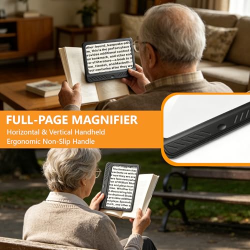 5X Magnifying Glass for Reading, Large Full Page Magnifier with Light