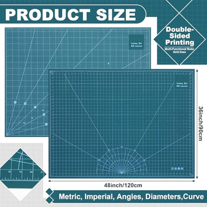 Pangda 1 Pcs 36 x 48 in Large Self Healing Cutting Mat for Sewing, Green - color: Green, size: 48"L x 36"W