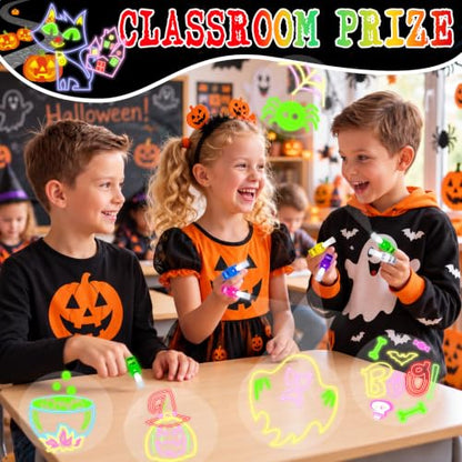 24 Pcs Halloween Party Favors LED Finger Lights Toys for Kids Ages 3-12 - style: Halloween