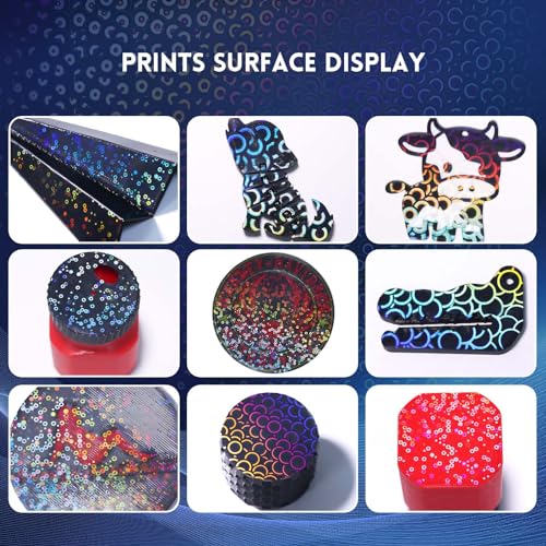 Holographic P2S P1S A1 Build Plate for Bambu Lab, Double Sided PEK Spring Steel Sheet Smooth Bed Plate for Bambu Labs P2S/P1S/P1P/X2D/X1C/X1/A1 256x256mm 3D Printer Platform - color: Pek (Rainbow Circles+kaleidoscope)