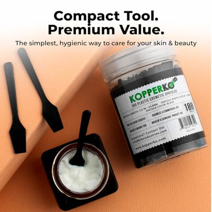 Kopperko Mini Lotion Spatula, 2.5 Inch, 100 Pack, Black - color: Black, size: 100 Spatulas