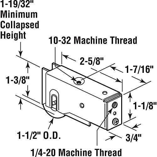 Slide-Co 13135 Sliding Patio Door Roller Assembly
