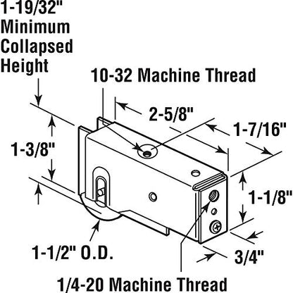 Slide-Co 13135 Sliding Patio Door Roller Assembly