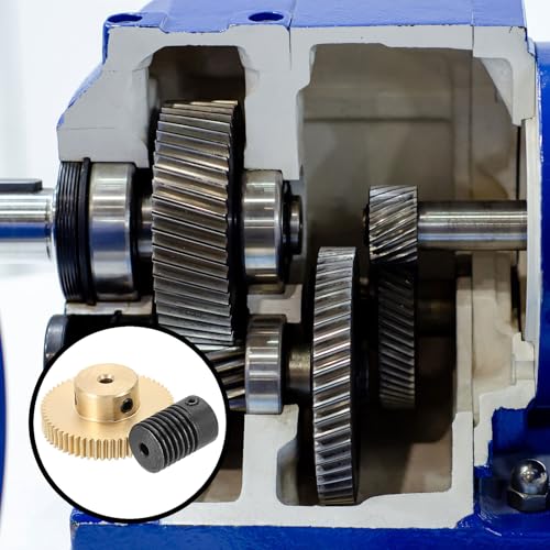 uxcell Worm Gear Set 60T 0.5 Module 60:1 Reduction Rate, Right Rotation Drive Gear Box Wheel Reduce Transmission Part (Brass Gear-3mm Bore, #45 Steel Rod 3mm Bore) - size: Gear-3mm, Rod-3mm Bore, style: 0.5M-60T