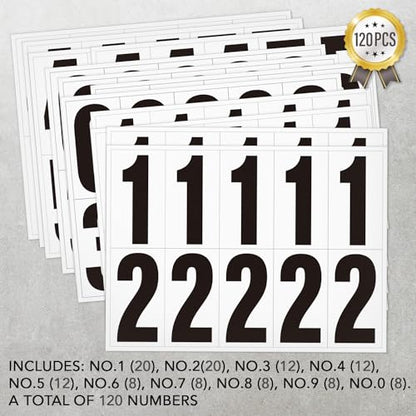 2 Inch Self Adhesive Numbers for Mailbox, Reflective Mailbox Number 120 PCS - color: 120 Numbers, size: 2 inch