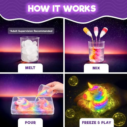 Doctor Jupiter Glow in The Dark - Unicorn Soap Making Kit for Kids Ages 6+ - style: Unicorn Glow Soaps: 6+