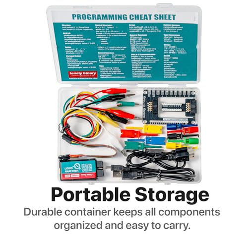 LONELY BINARY Logic Analyzer Kit, 8 Channel 24MHz USB with Breakout Boards
