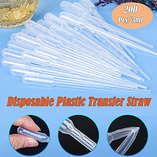 AKOAK 100 Pcs 2ML Plastic Transfer Pipette, Disposable Essential Oil Pipette, Scale Calibrated Dropper for Lip Gloss, Essential Oils, Science Experiments, DIY Art, Makeup Tools