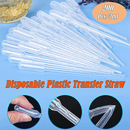AKOAK 100 Pcs 2ML Plastic Transfer Pipette, Disposable Essential Oil Pipette, Scale Calibrated Dropper for Lip Gloss, Essential Oils, Science Experiments, DIY Art, Makeup Tools
