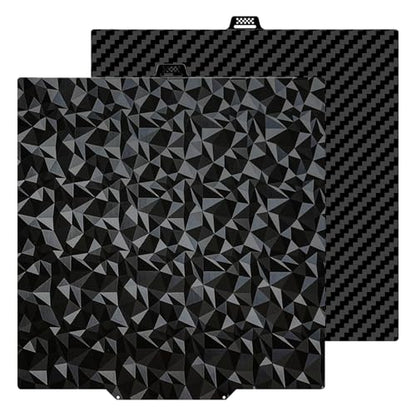 280x280mm PET PEO Double Side Build Plate for Qidi Q2, Smooth Diamond PEO+Carbon Fiber PET Spring Steel Sheet Heat Bed with Strong Adhesion & Easy Part Removal - size: 280x280mm