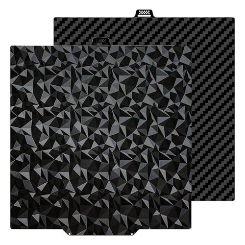 280x280mm PET PEO Double Side Build Plate for Qidi Q2, Smooth Diamond PEO+Carbon Fiber PET Spring Steel Sheet Heat Bed with Strong Adhesion & Easy Part Removal - size: 280x280mm