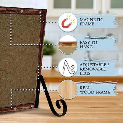 11"x17" Tabletop Chalkboard Sign with Stand - Rustic Brown - color: Rustic Brown, size: 11"W x 17"H