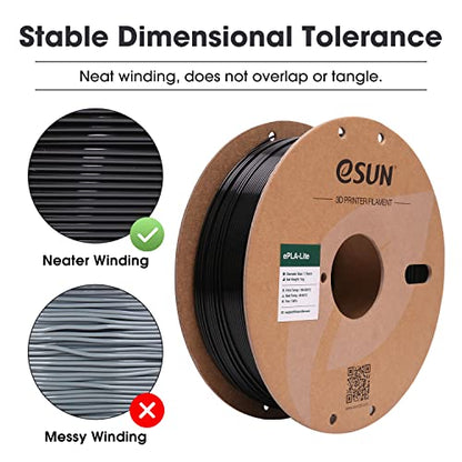 eSUN PLA Filament 1.75mm, High Toughness 3D Printer Filament Upgraded PLA Filament, Dimensional Accuracy +/- 0.03mm, 1KG Cardboard Spool (2.2 LBS) 3D Printing Filament for 3D Printers, Black - color: Black, size: PLA 1.75MM - 1KG