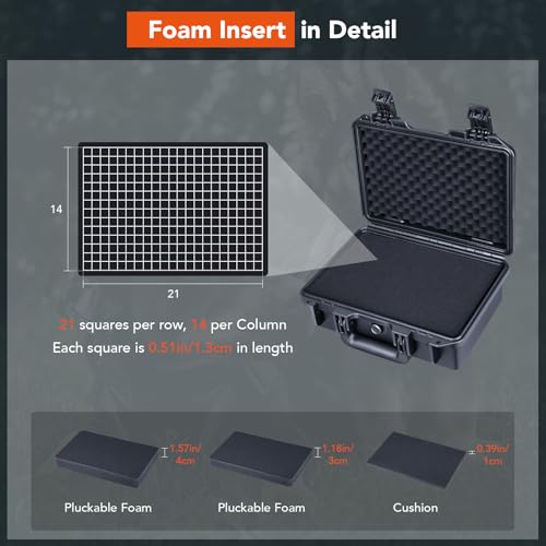 Lykus HC-3010 Waterproof Hard Case with Foam, Inner Size 10.75*6.65*3.94in - color: Black, size: HC-3010