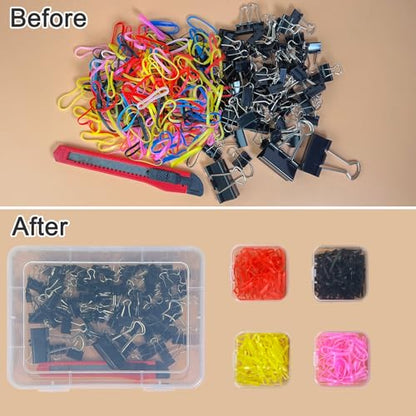 Guyuyii 15 Clear Plastic Bead Storage Containers with Hinged Lids & Labels - size: 15 Pcs