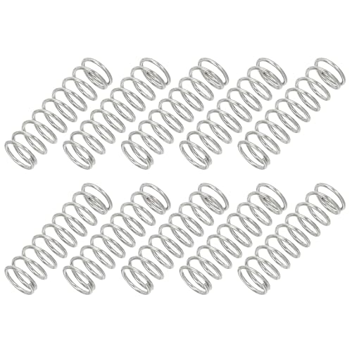 PATIKIL Compression Spring, 0.6mm Wire Dia x 6mm OD x 20mm L, 10 Pcs 304 Stainless Steel Mechanical Extension Small Springs Pen Springs Assortment Kit for Shop and Home Repairs - size: 0.6x6x20mm